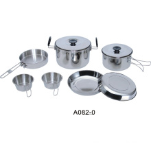 Portable cookware pot set in compact carry bag